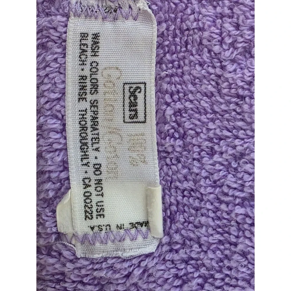 Vintage Sears Purple Cotton Towel 4 Piece Set & Cannon 1 White w/Purple Hand Twl